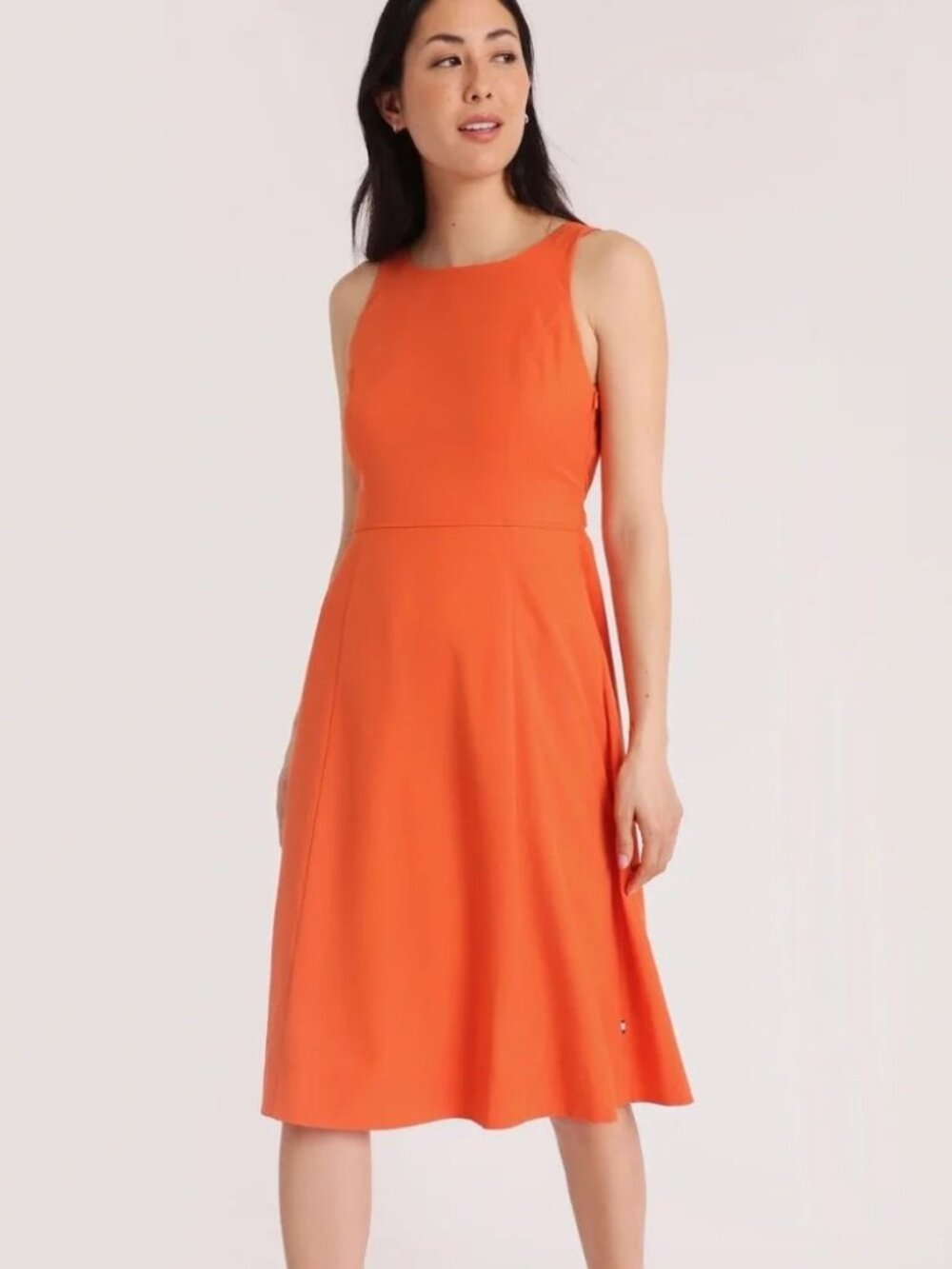 Kit + Ace Orange Sleeveless Cut Out Back Sublime Summer Dress - Size 6